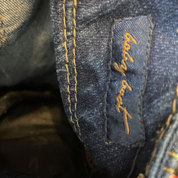 SEVEN FOR ALL MANKIND Sz 28 BLINGY EMBROIDERED POCKETS LOW RISE BABY BOOT JEANS - Picture 8 of 8